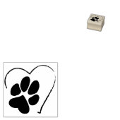 Paw Print op Hart Schattige Eenvoudig Hondenliefhe Rubberstempel (Gestempeld)