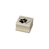Paw Print op Hart Schattige Eenvoudig Hondenliefhe Rubberstempel (Stempel)