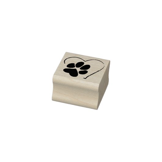 Paw Print op Hart Schattige Eenvoudig Hondenliefhe Rubberstempel (Stempel)