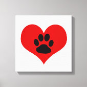 Paw Print op mijn hart - Dog Canvas Print (Voorkant)