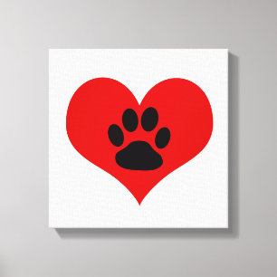 Paw Print op mijn hart - Dog Canvas Print