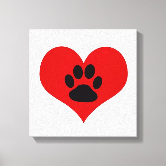 Paw Print op mijn hart - Dog Canvas Print (Voorkant)