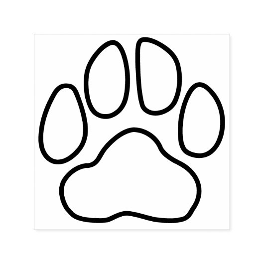 Paw Print Outline Zelfinkt Stempel (Design)