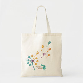 Paw Print Paardenbloem Canvas tas