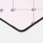 Paw Print Patroon Blush Roze Gepersonaliseerd Bureaumat (Hoek)