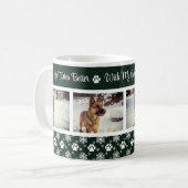 Paw Print Patroon Forest Green 4 Hond Foto Koffiemok (Voorkant links)