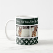Paw Print Patroon Forest Green 4 Hond Foto Koffiemok (Links)