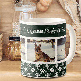 Paw Print Patroon Forest Green 4 Hond Foto Koffiemok