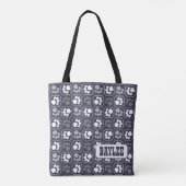Paw Print Patroon met naam Tote Bag (Achterkant)