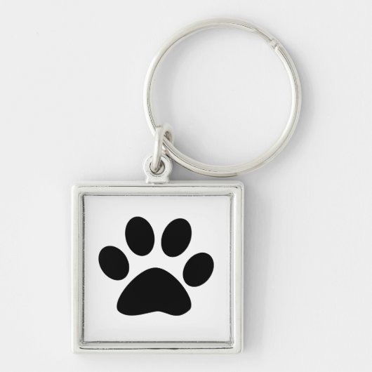 Paw Print Pattern Dog Mom Dad Christmas Gift Favor Sleutelhanger (Voorkant)