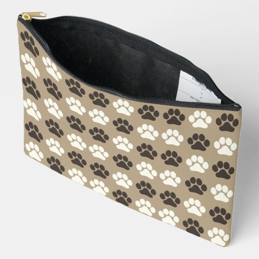 Paw Print Pattern  Earthy Sand Etui (Open)