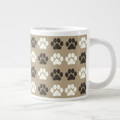 Paw Print Pattern Earthy Sand Grote Koffiekop (Rechts)