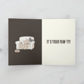 Paw Print Pattern Earthy Sand Kaart (Binnen)