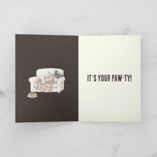 Paw Print Pattern Earthy Sand Kaart (Binnen)