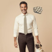 Paw Print Pattern Earthy Sand Stropdas