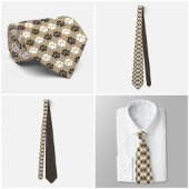 Paw Print Pattern Earthy Sand Stropdas