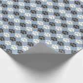 Paw Print Pattern Silver Blue Cadeaupapier (Hoek)