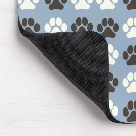 Paw Print Pattern Silver Blue Muismat (Hoek)