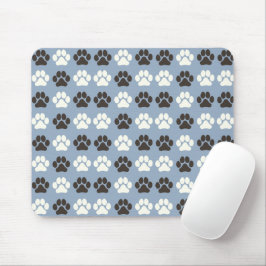 Paw Print Pattern Silver Blue Muismat