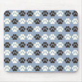 Paw Print Pattern Silver Blue Muismat (Voorkant)