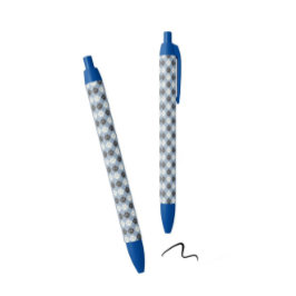 Paw Print Pattern Silver Blue Zwarte Inkt Pen