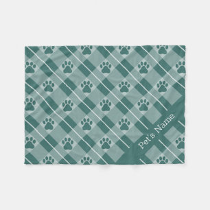 Paw Print Personalized Dog Blankets Fleece Deken