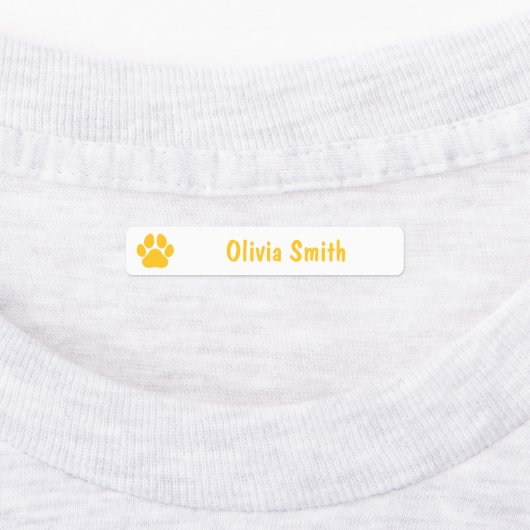 Paw Print Personalized Kids Name Labels (Aangebracht)