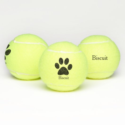 Paw Print Personalized Pet's Name Tennisballen (Multi)