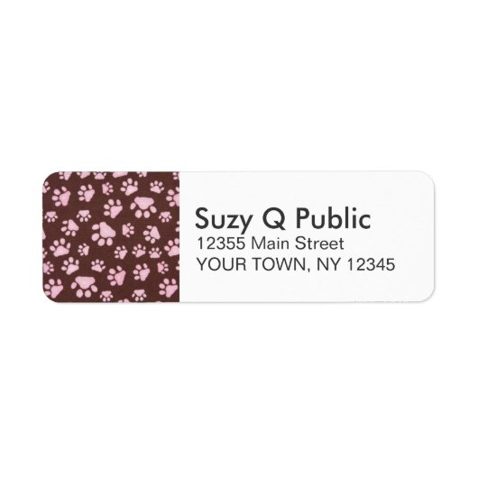 Paw Print Persoonlijke Adresetiketten Etiket (Voorkant)