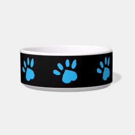 Paw Print Pet Bowl (Zwart & Blauw) Voerbakje