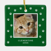 Paw Print Pet Photo Christmas Ornament (Voorkant)