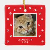 Paw Print Pet Photo Christmas Ornament (Voorkant)