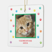 Paw Print Pet Photo Christmas Ornament (Links)