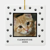 Paw Print Pet Photo Christmas Ornament (Achterkant)