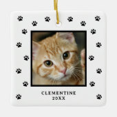 Paw Print Pet Photo Christmas Ornament (Voorkant)