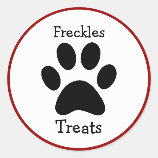 Paw Print Pet Treats Labels (Voorkant)