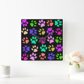 Paw Print Pillow Vierkante Klok (Huis)