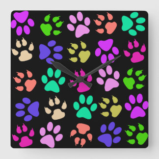 Paw Print Pillow Vierkante Klok