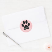 Paw Print Pink Happy Birthday Sticker with Name (Envelop)