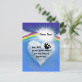 Paw Print Poem Briefkaart (Staand voorkant)