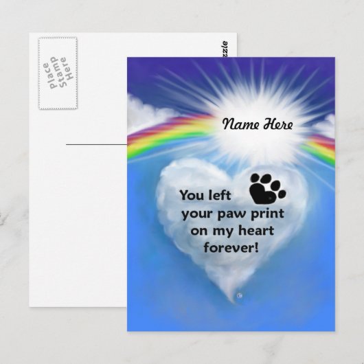 Paw Print Poem Briefkaart (Voorkant / Achterkant)