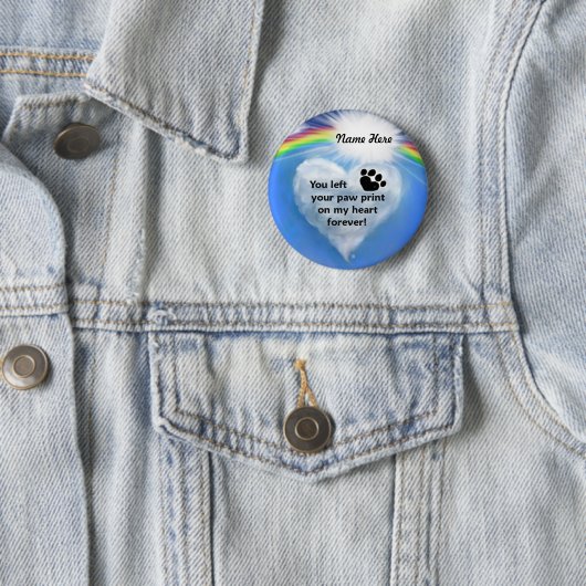 Paw Print Poem Ronde Button 5,7 Cm (In situ)