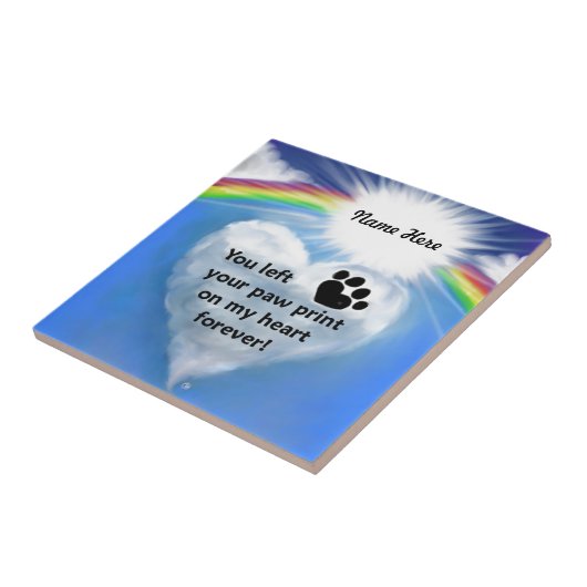 Paw Print Poem Tegeltje (Zijkant)