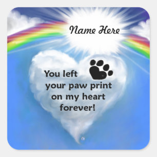 Paw Print Poem Vierkante Sticker