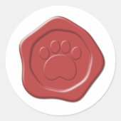 Paw Print Red Wax Seal Label (Voorkant)