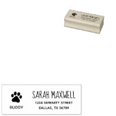 Paw Print Retouradres met Huisdierennaam Rubberstempel (Gestempeld)