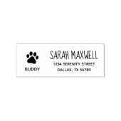 Paw Print Retouradres met Huisdierennaam Rubberstempel (Afrduk)