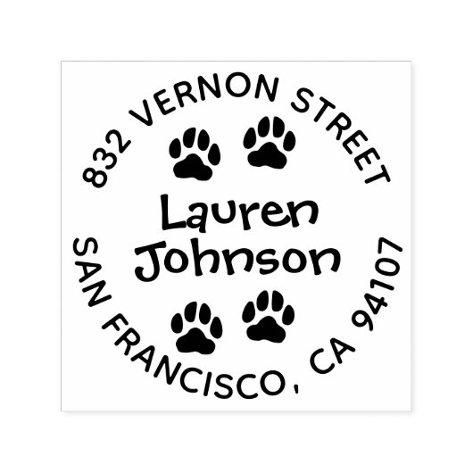 Paw Print retouradres Zelfinktstempel Zelfinktende Stempel (Design)