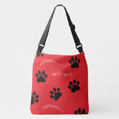 Paw Print rode schouderschouder Canvas tas (Voorkant)