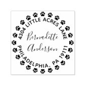 Paw Print Ronde retour adresstempel Zelfinkkend Zelfinktende Stempel (Design)